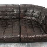 Canapé trois places De Sede DS-11 en cuir marron chocolat