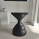 Sofa end in solid wood monoxyl organic shape black color