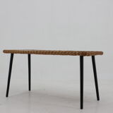 1970s Coffe Table with Rattan edge, France
