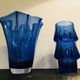 Blue Art Glass Vases By Jiri Brabec For Sklo Union Rosice   1970 S