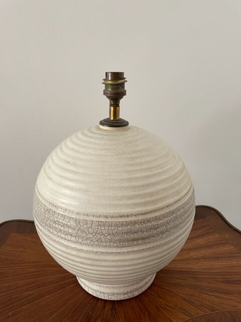 Art deco cracked ceramic lamp
