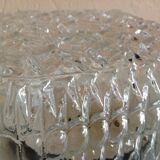Structured /vintage square glass ceiling lamp 60s-70s