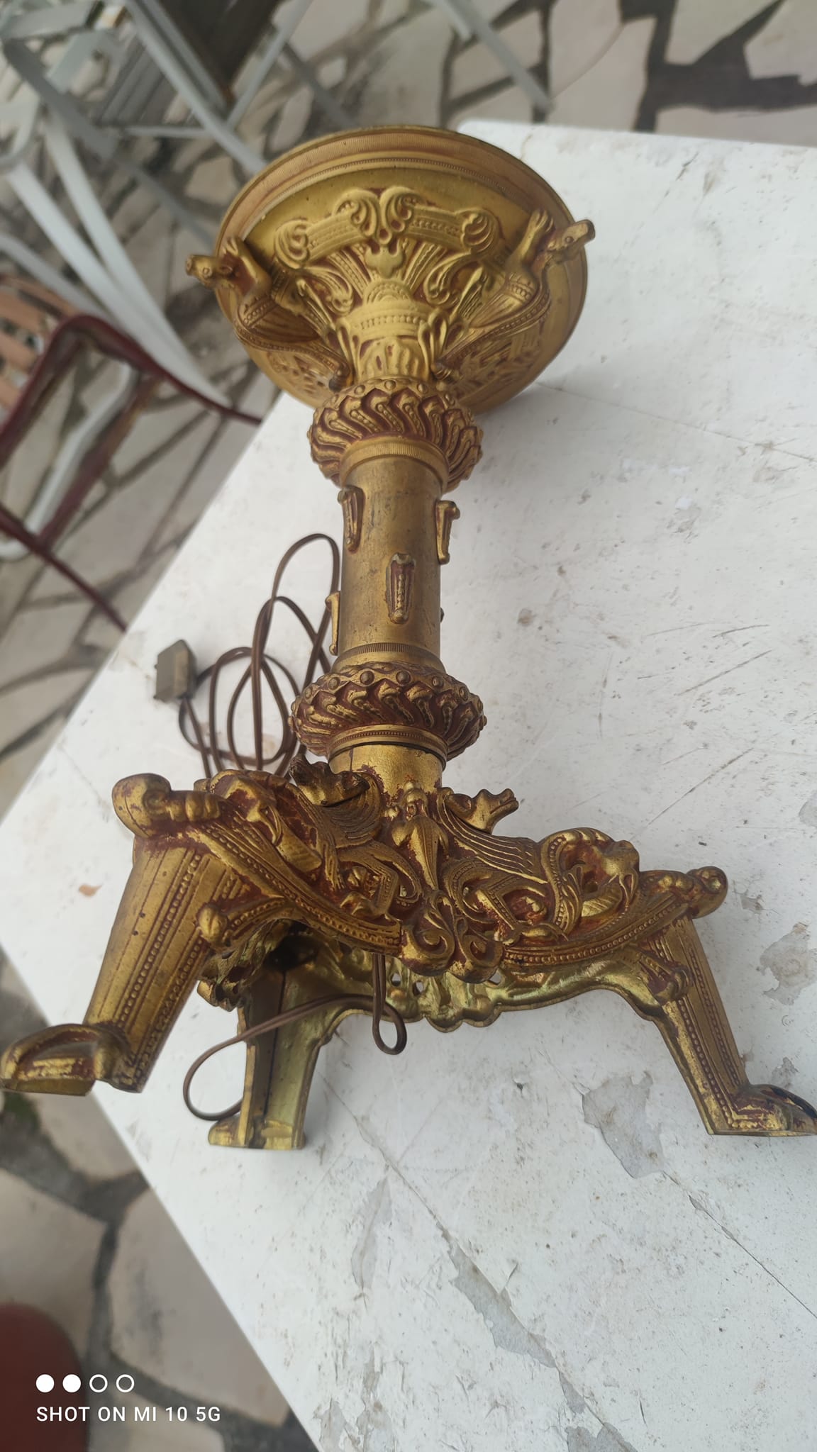 Pied de lampe en bronze du XIX siècle