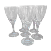 6 verres à pied, moyens bleus verrerie de luxe Bormioli, Rocco
