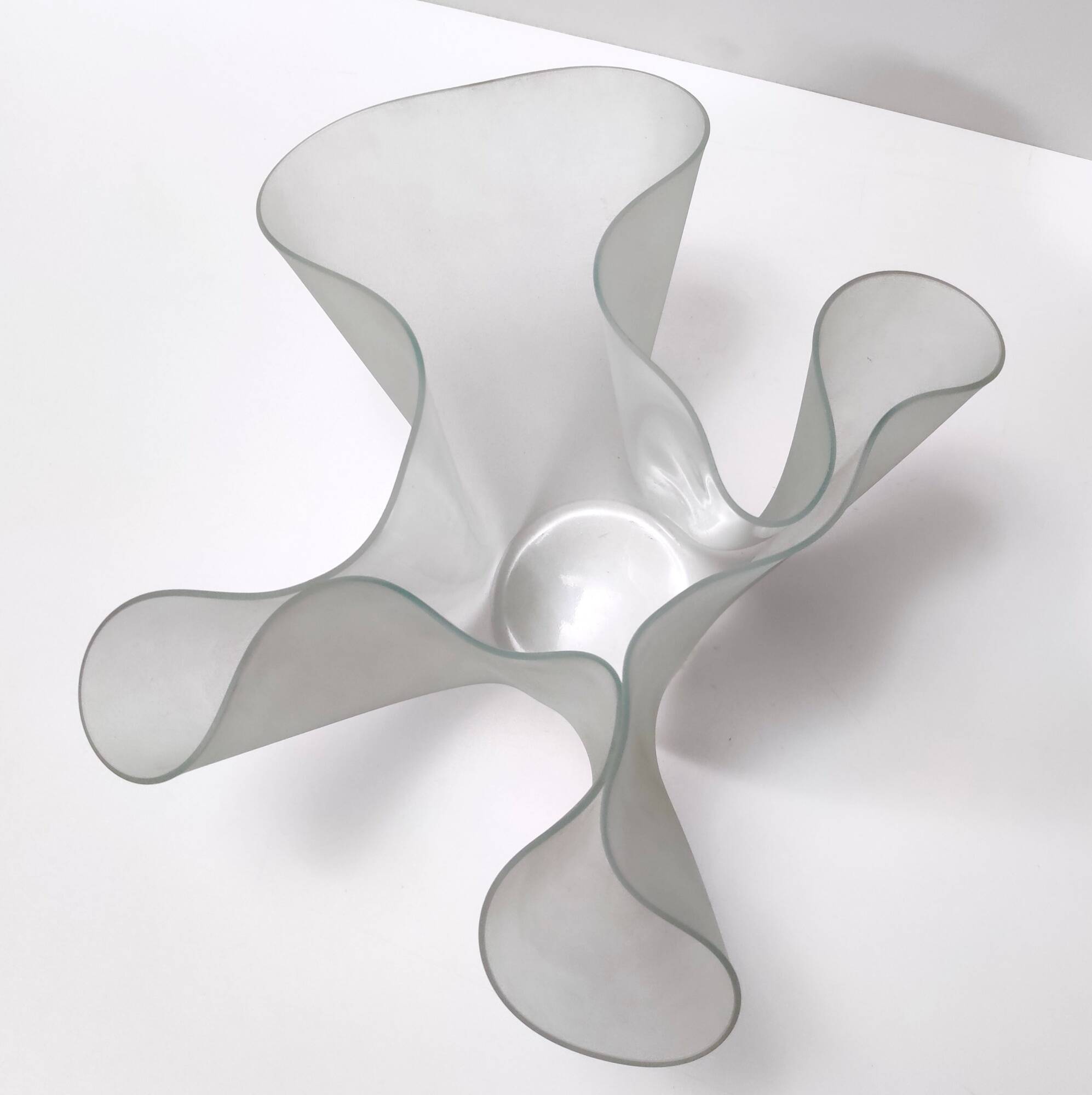 Transparent Etched Glass Vase "Cartoccio" by Pietro Chiesa for Fontana Arte