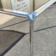 Dining room table chrome steel and smoked glass