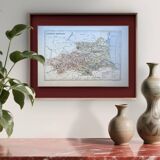 Map of Pyrénées-Orientales, 1889. Authentic Vintage.