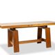 Light cherry wood varnished desk. 1970s