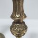 Paire de bougeoirs flambeaux bronze doré patiné style louis xvi époque 19ème