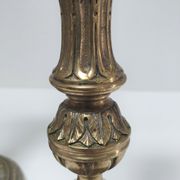 Pair of candle holders torches gilded bronze patinated style louis xvi period 19th century