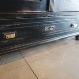 Parisian glazed wardrobe, Vintage painted showcase library