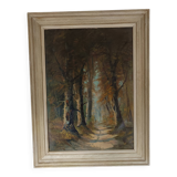 Oil on canvas Undergrowth signed Adolf Philippus Van Dijk (1859-1924)