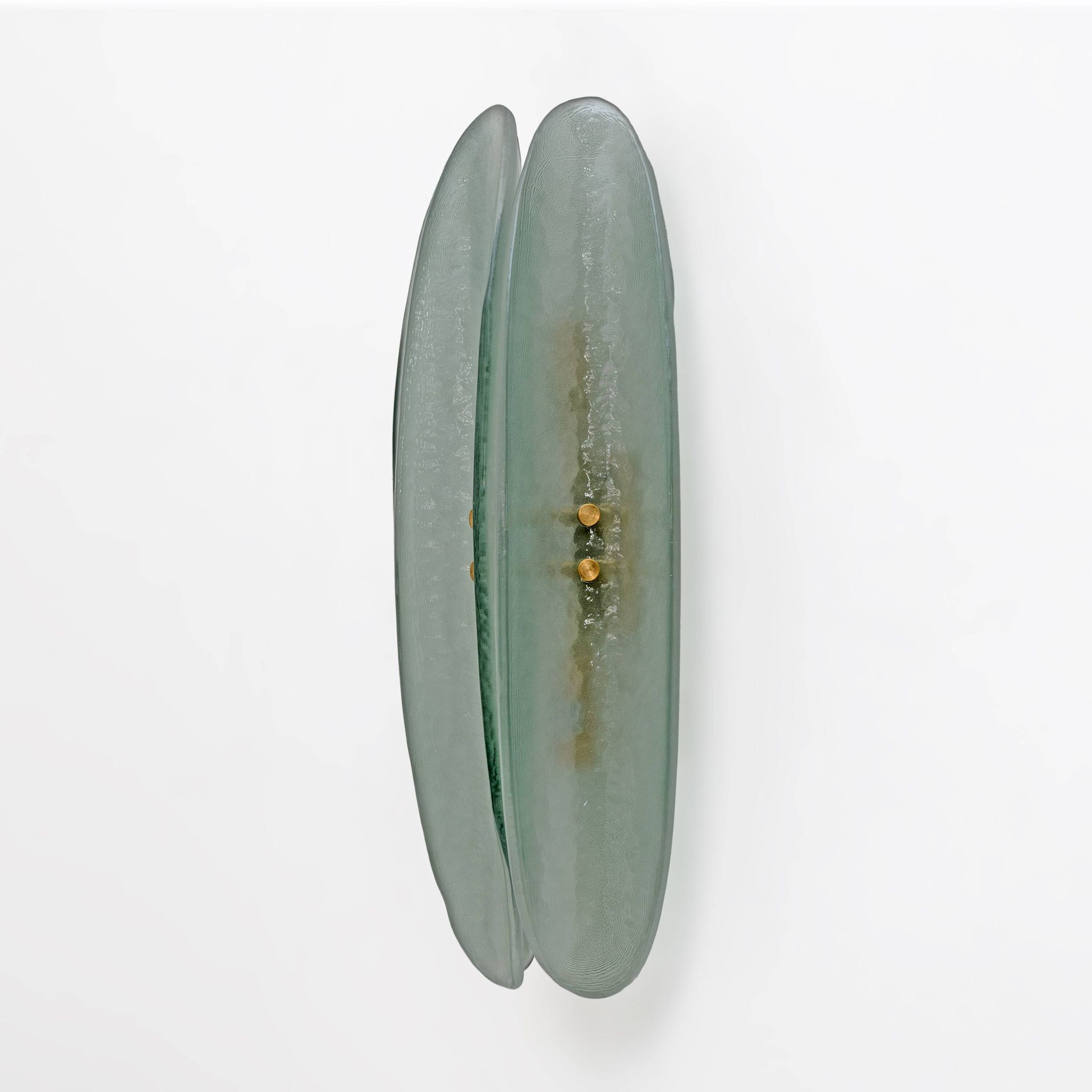 Pair of Mid-century Modern Aqua Green Murano Glass Sconc