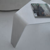Sculptural Brushed Aluminum Side Table, Minimalist Contemporary Design