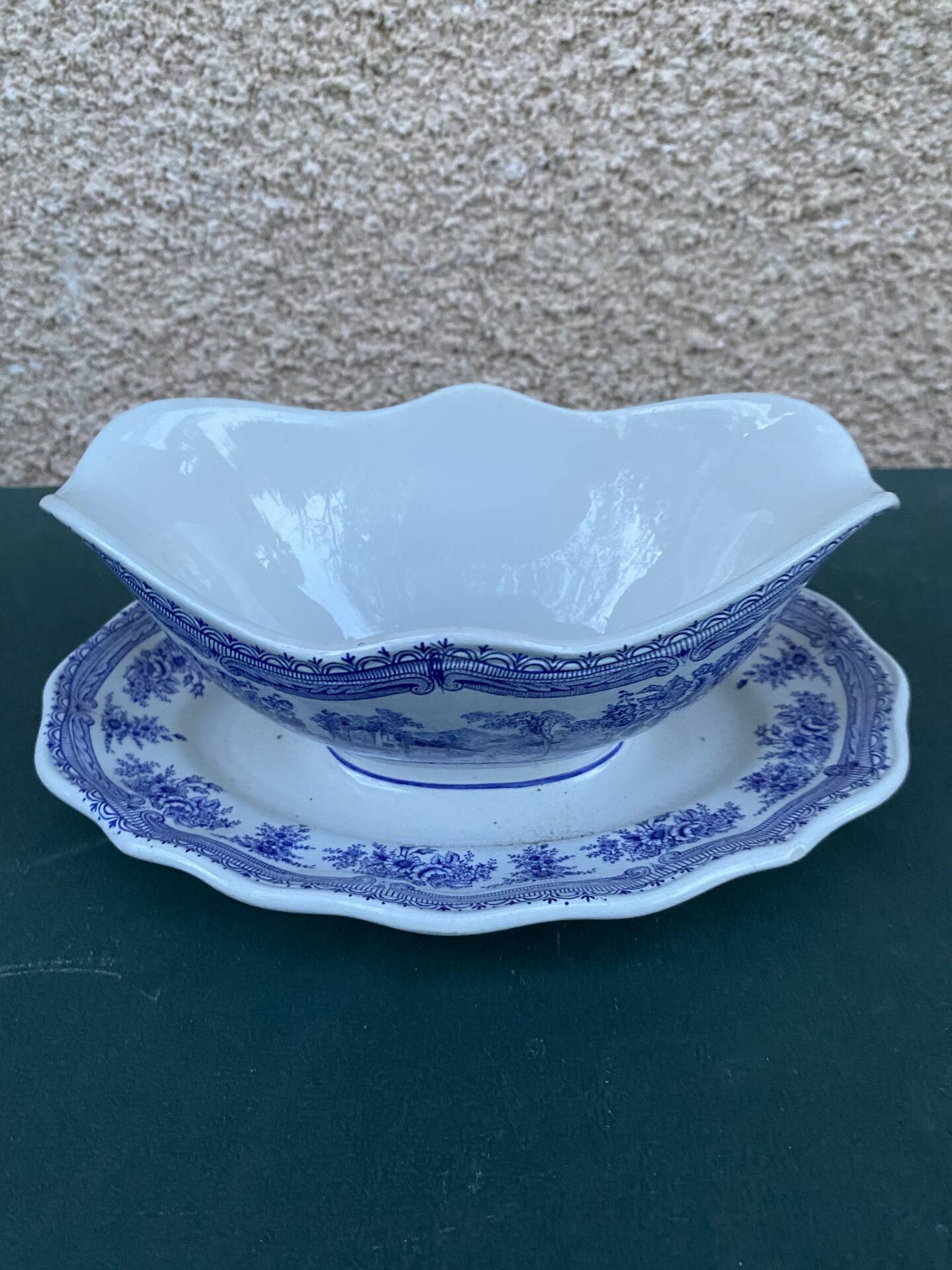 Magnifique Dessous de Plat / Assiette Murale Vintage - Décor "Pois