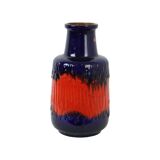 Vintage West Germany Pottery Scheurich Blue Orange Fat Lava 408-40