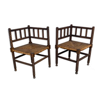 Pair of beaded armchairs