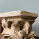 Small wall console shelf in vintage patinated plaster with baroque foliage