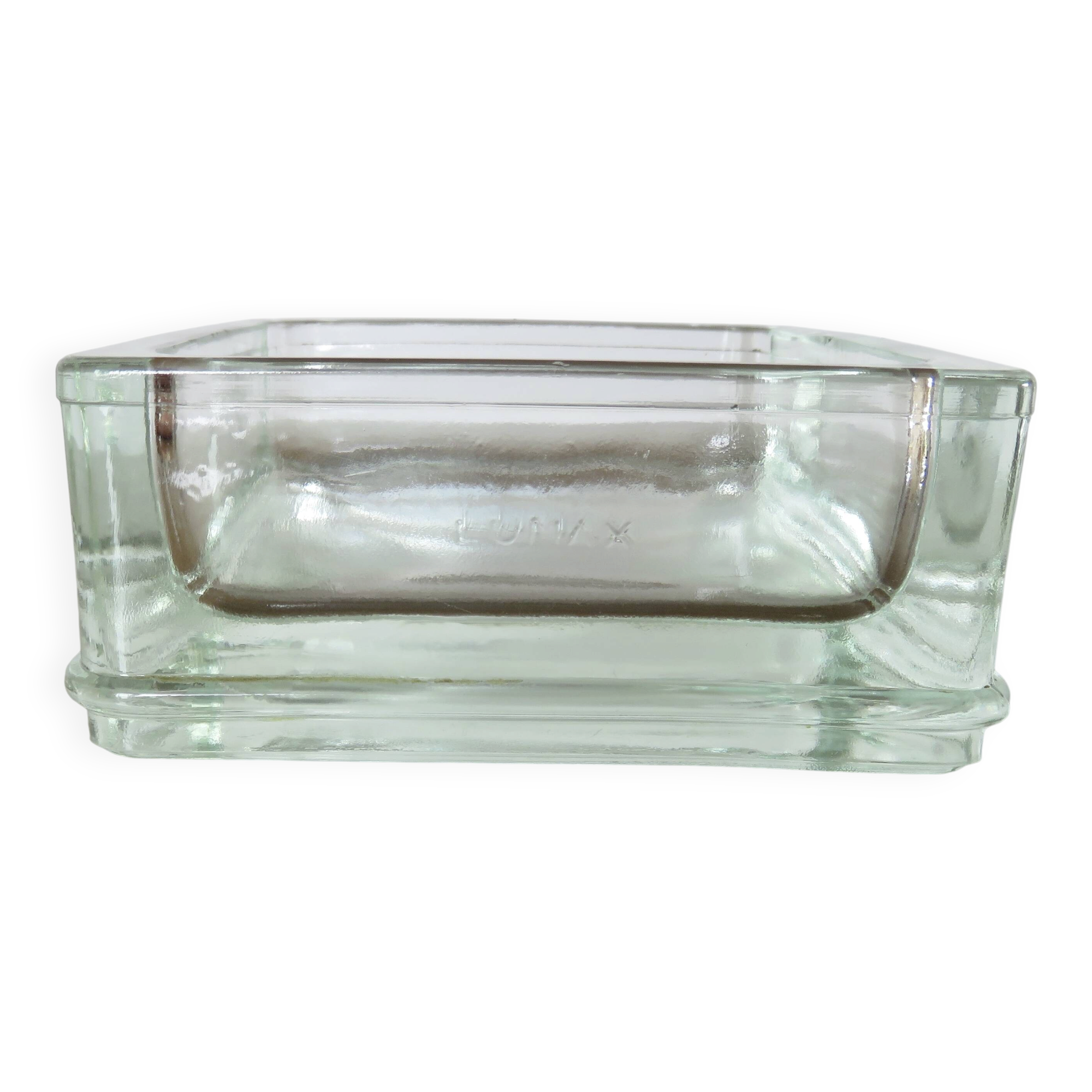 Glass slab, ashtray, pocket tray, signed "LUMAX" from the 1940s-50s.