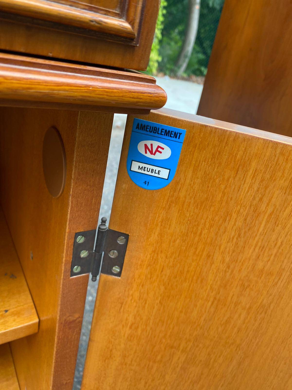 Large English solid wood library from the 19th century, 162cm.