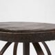 Industrial Black Metal Stool with Frame, France 1920s