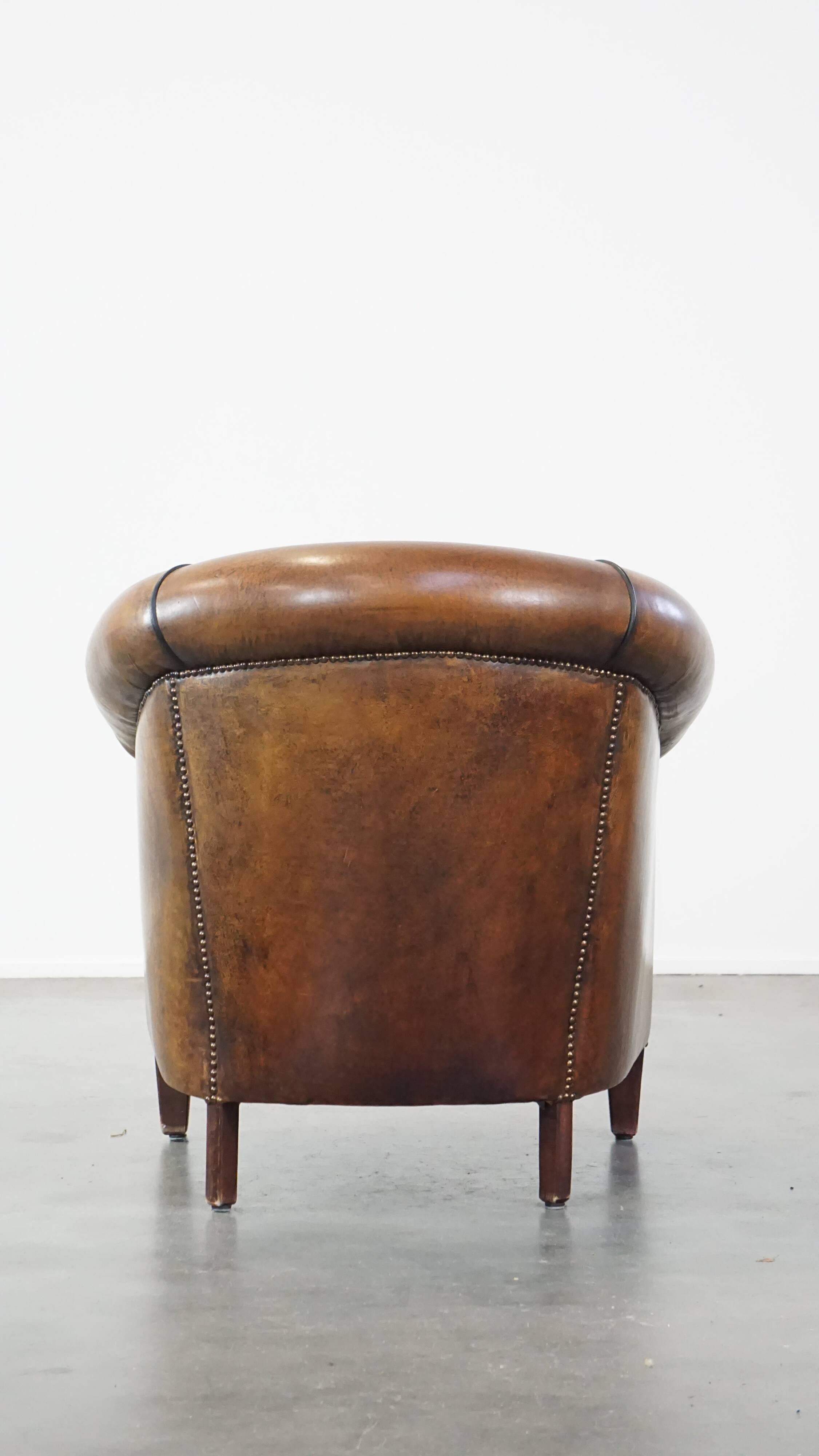 Sheep leather club armchair