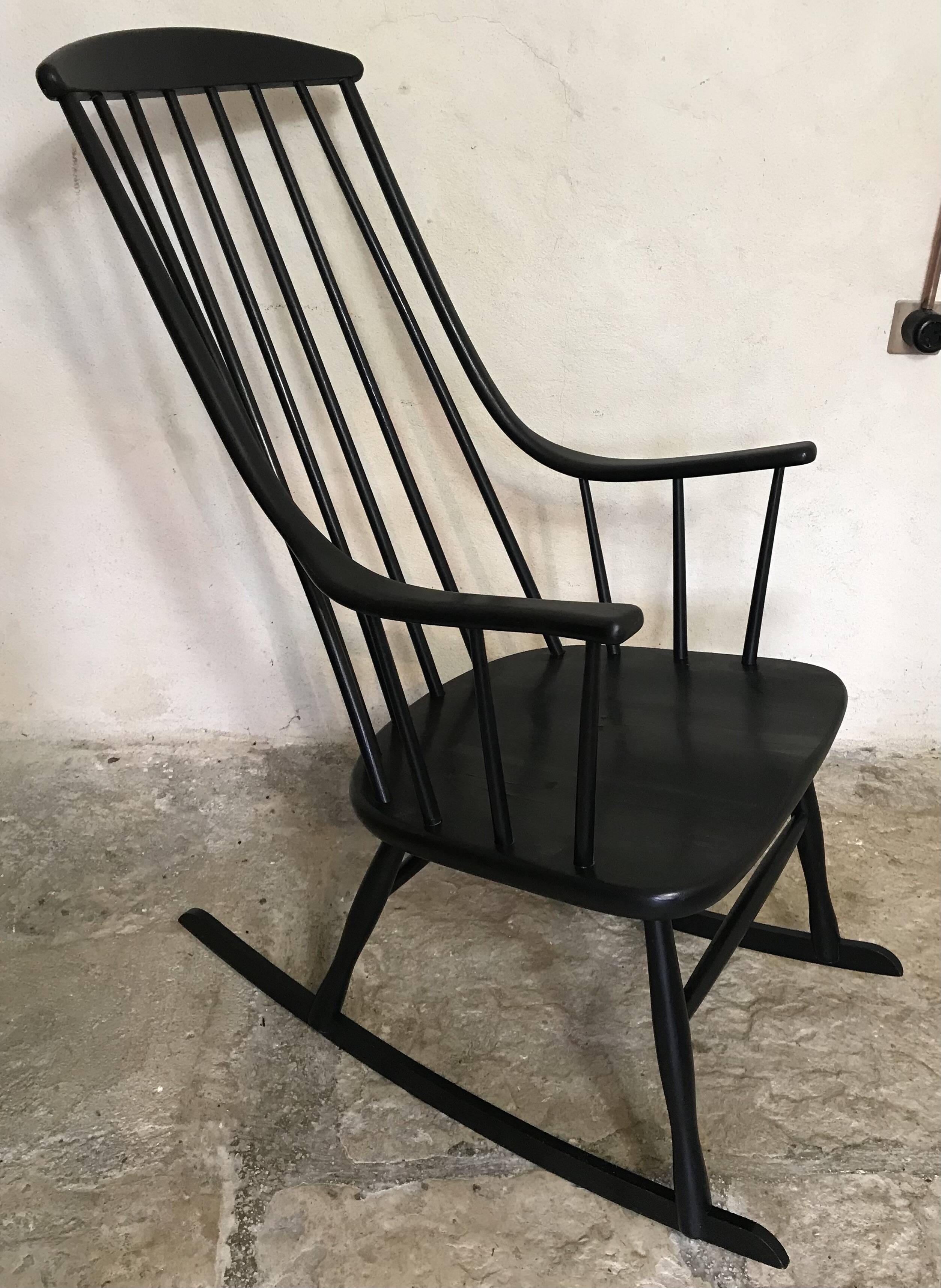 Grandessa Rocking Chair in Black Beech by Lena Larsson, 1960's