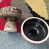Pair of small ceramic candle holders Structured by Pieter Groeneveldt 1960's