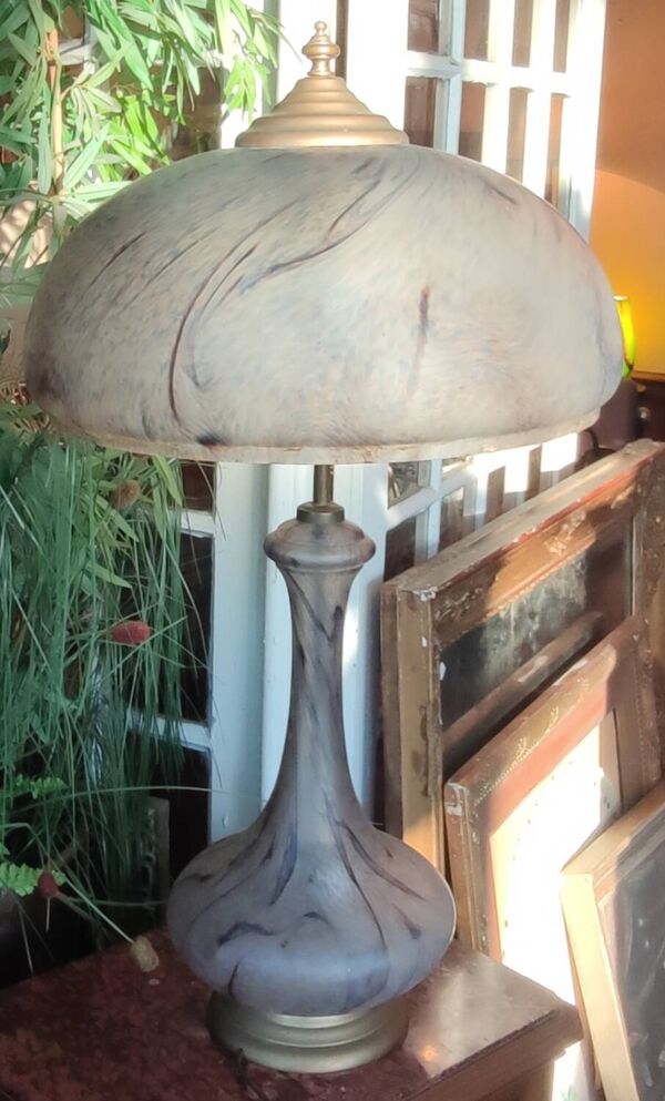 Grande lampe à poser verrerie de vianne pour suberville