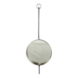 Xavier Feal brushed steel round mirror, 1970s