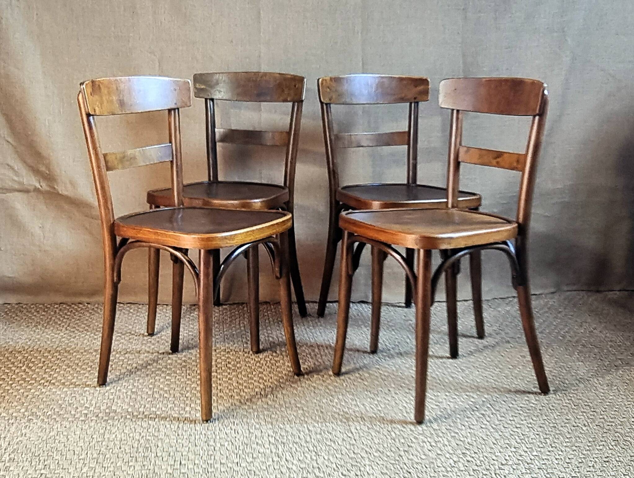 4 chaises bistro Horgen-Glaris Suisse années 30/40