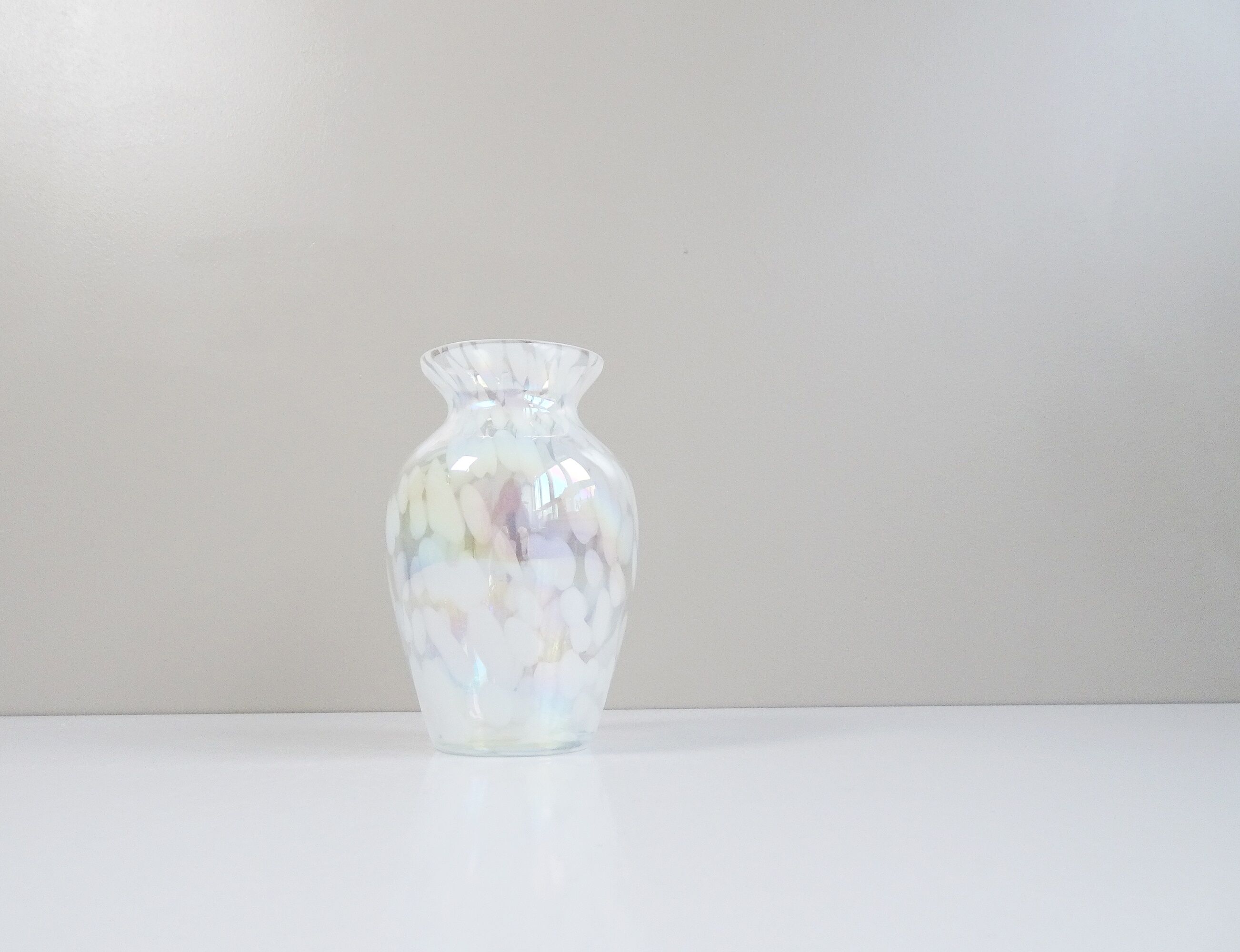 Glass vase iridescent, 80s