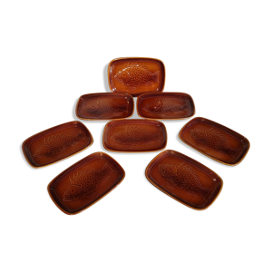 Série de 8 assiettes poissons