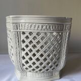 Cache pot réticulé en porcelaine italienne