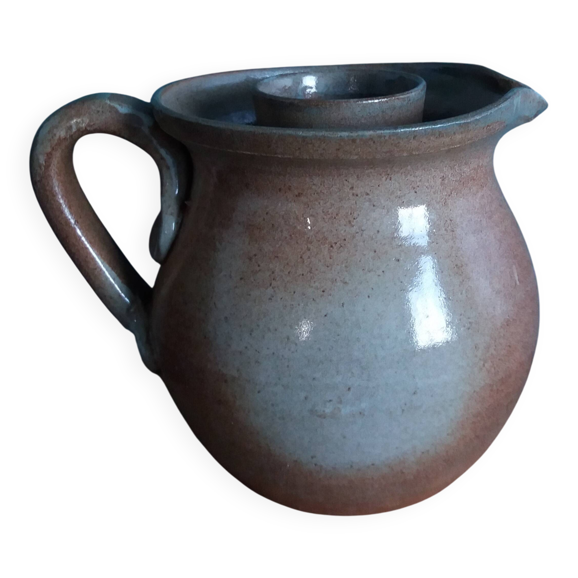 Stoneware ice bucket signed