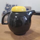 Théière en Céramique Noire et Jaune Design