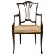 Hepplewhite armchair in hardwood on delicate legs with original seat.