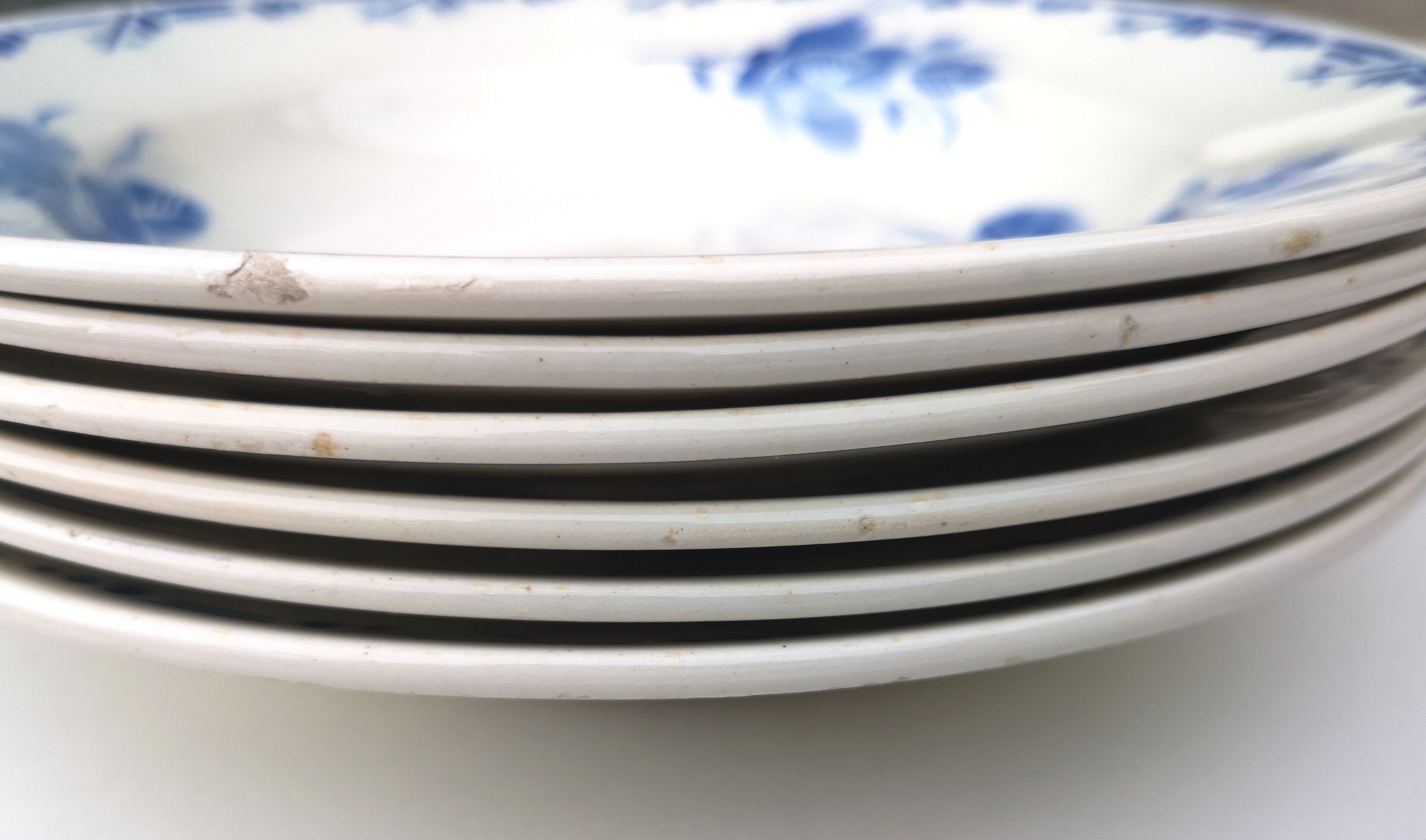 Set of 6 old hollow plates Lunéville
