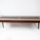 Coffee table in rosewood and black slate of Danish design, 1960s