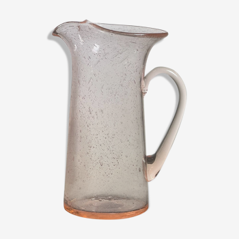 Carafe en verre et soufflé a la bouche, Biot 1960