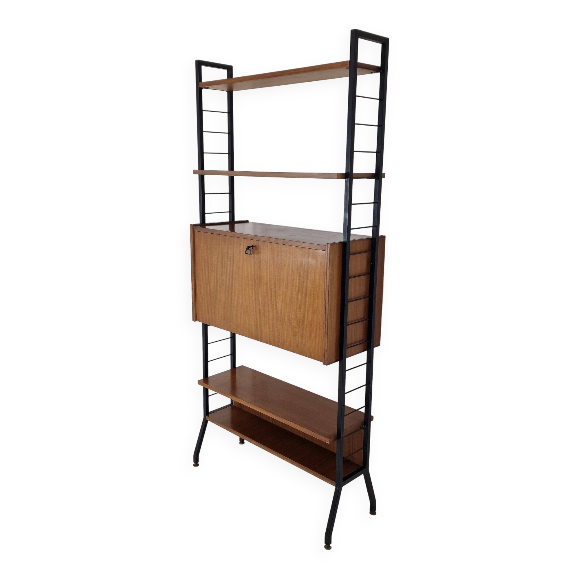Italian Free Standing Teak Shelving Unit, 1950's