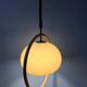 Space Age mushroom pendant light in bamboo Dijkstra Mid Century