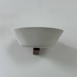 Vintage wall lamp, wood, chrome and white metal, Hagoort, Netherlands, 1960.