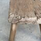 Petite table d'appoint ou tabouret en teck blond quadripode H:30 L43 l30