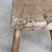Small side table or stool in four-legged blond teak H:30 L43 l30