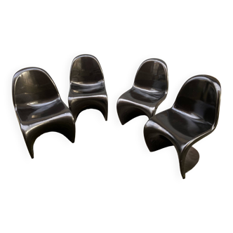 4 chaises vintage cantilever  plastique 80/90s