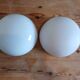2 white opaline ceiling globes