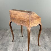 Secretary with a drop-down front in marquetry, Louis XV style, 19th century.