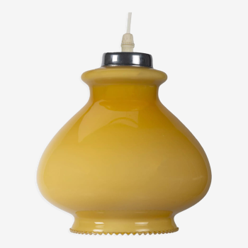 Cream opaline mushroom pendant lamp