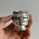 Silver metal duo, small vase and decorative pot